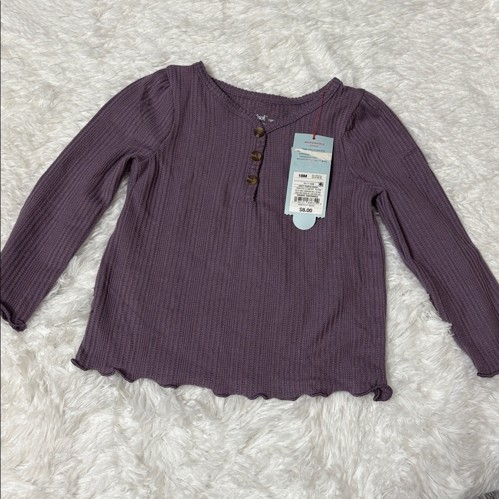 NWT Cat & Jack Dusty Purple Long Sleeve Shirt 18M